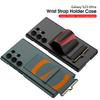 For Samsung Galaxy S23 Ultra S23 Plus  Case Leather Wrist Strap Holder Cover Matte Plastic Protection For Galaxy S23 Ultra Cover