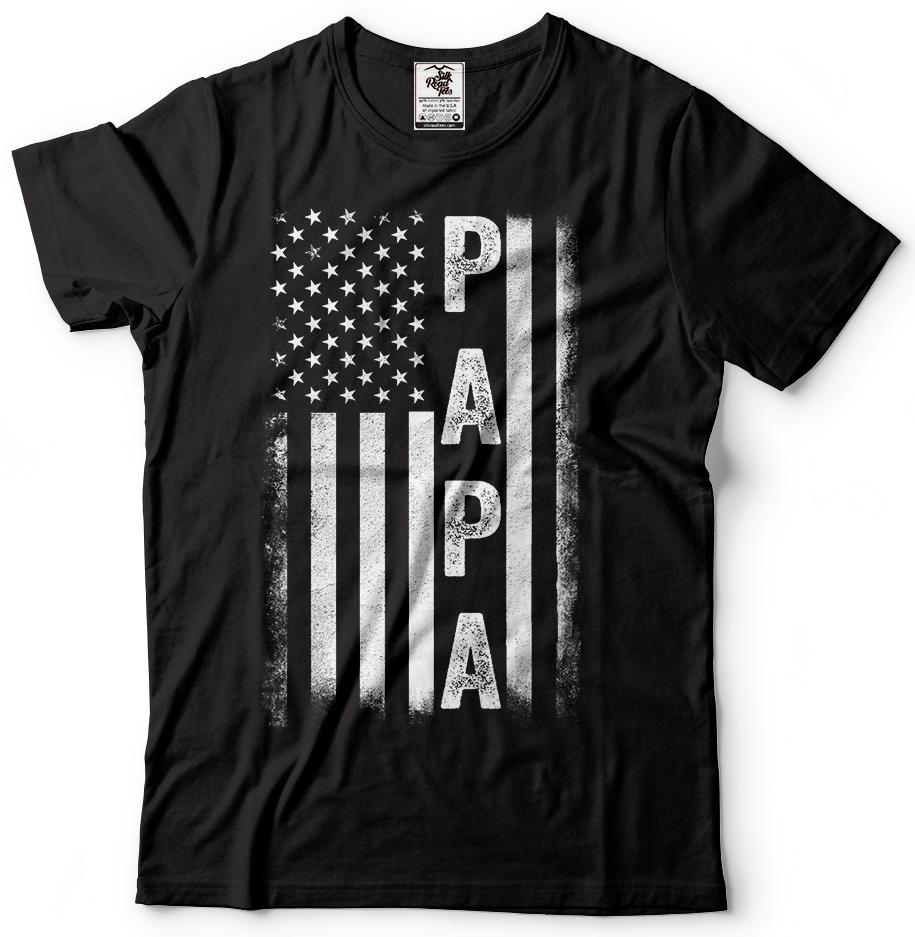 Papa And Dad Gift Tshirt Fathers Day Gift For Grandpa Dad Gifts American Papa
