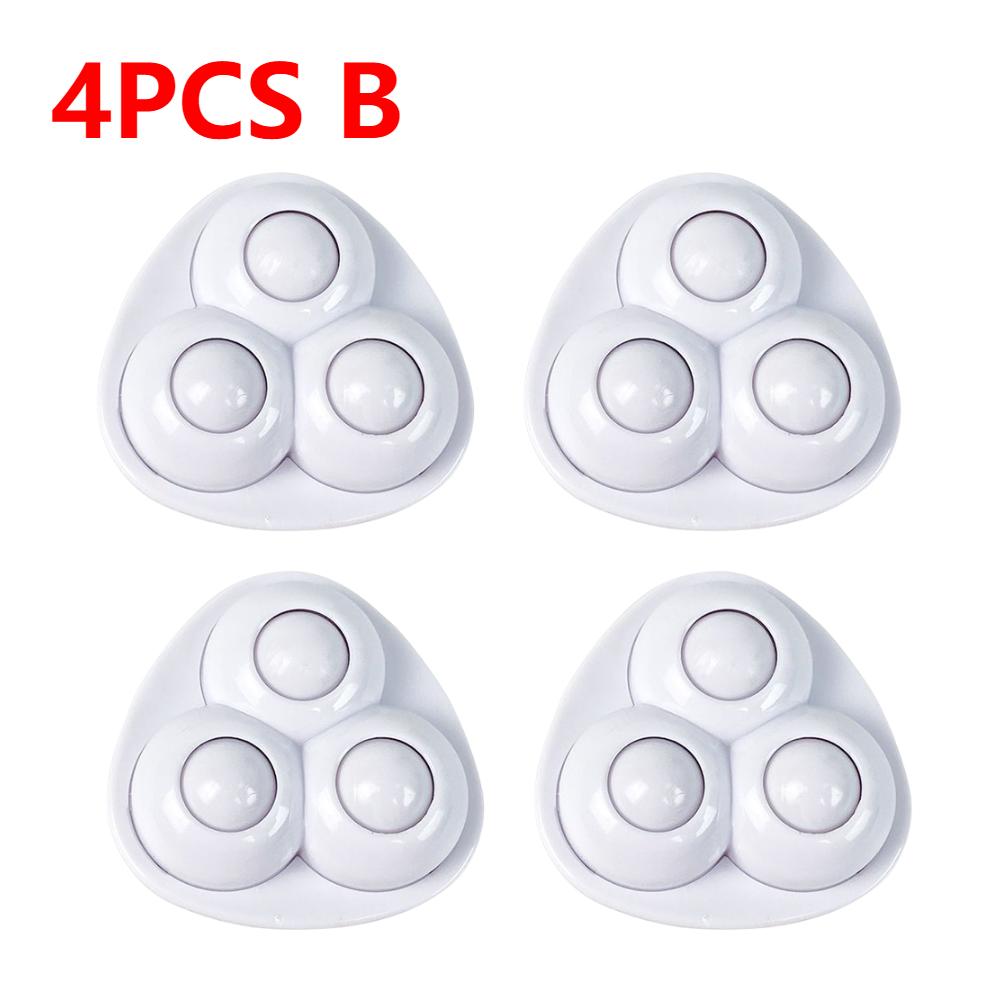4/8Pcs Self-Adhesive Universal Wheel Mute 3 Beads Pulley Bearing For Furniture Storage Box Bedside Table Caster Move Tools