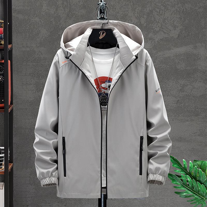 Men's Jacket Spring and Autumn New Sports Men's Clothing Hooded Tooling Style Casual Jacket Men's Imitation Jacket Hooded Top