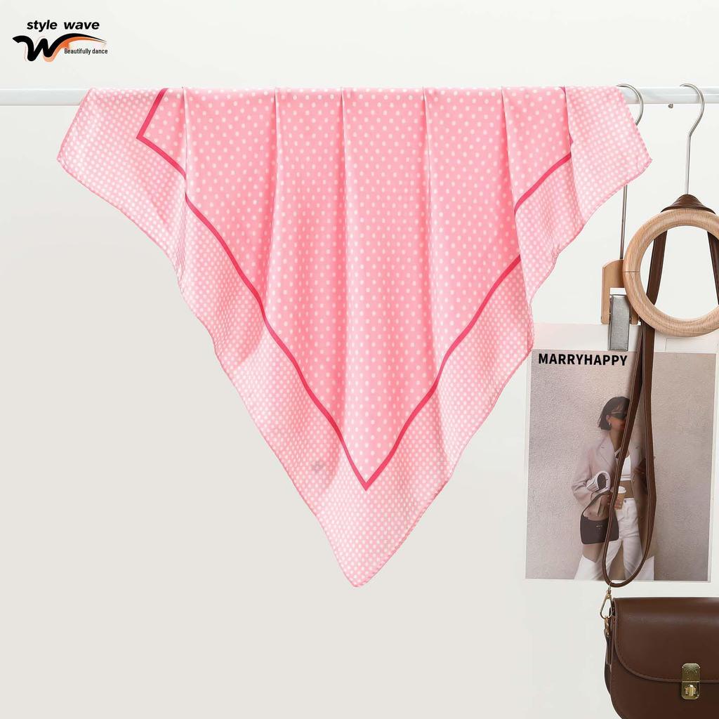 Women's High-End Versatile Polka Dot Silk Scarf - Classic, Elegant, Trending Neck Accessory
