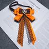 Feminine Resin Bow Tie Pin With Lace Pattern For Collegeinspired Office Attire