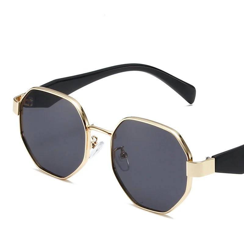 New Retro Sunglasses Women Fashion Polygonal Metal Frame Sunglasses Men Luxury Brand Designer Decorative Sun Glasses Uv400