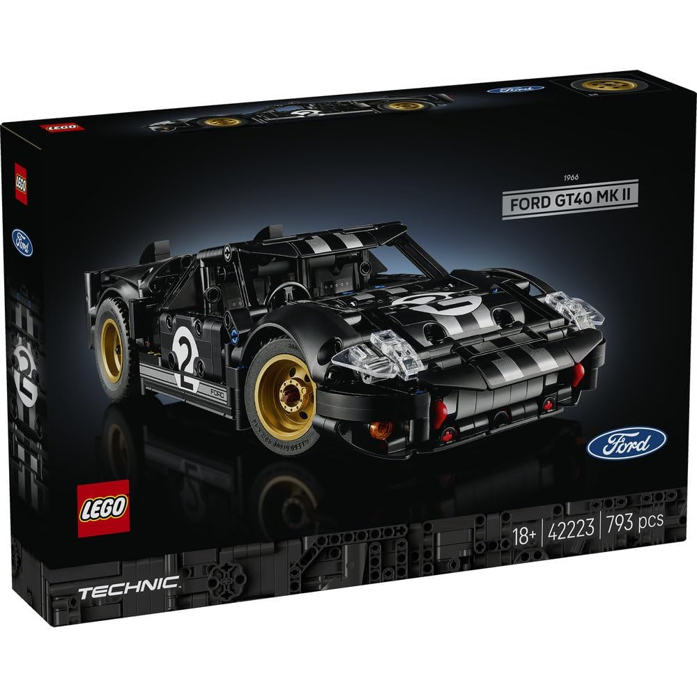 Lego Technic 1966 Ford GT40 MKII Race Car Toy Building Set for Adults and Kids 42223