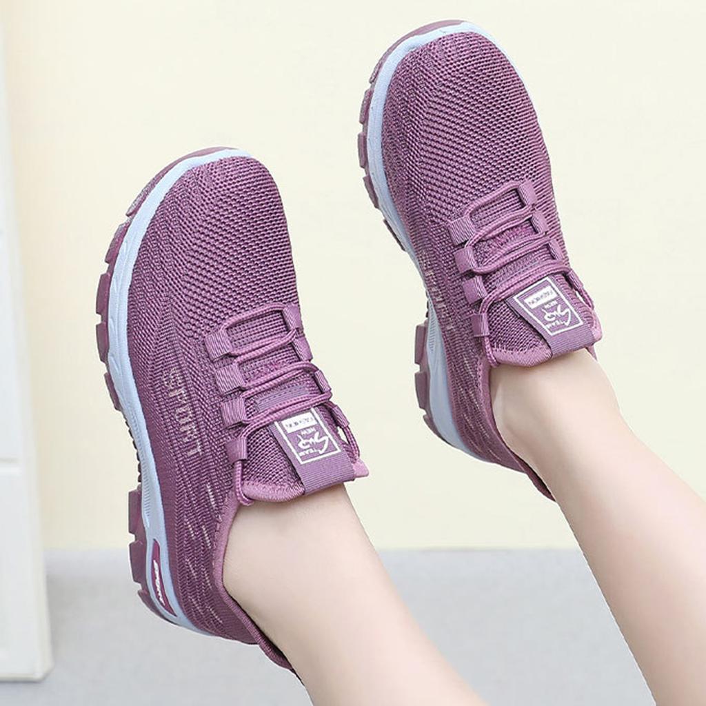 Lightweight Breathable Women Sport Sneakers Slip On Athletic Shoes Flexible Sole Running Gym Walking Footwear