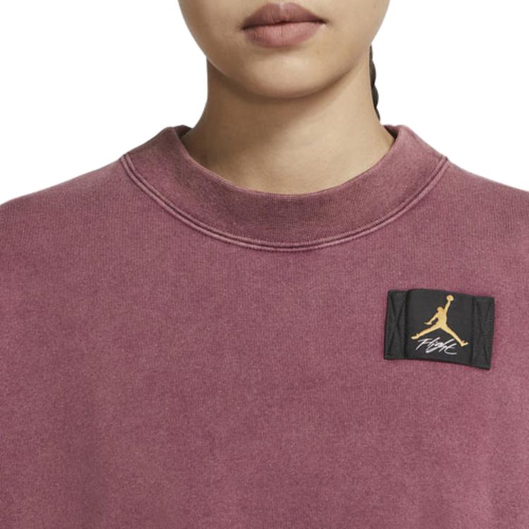 Jordan Sweatshirts Women's Bordeaux Burgundy Crew Neck Moderate Regular CV7786-610