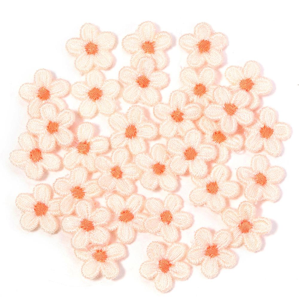 

30/60Pcs 1.5cm Lace Flower Embroid Patches for Wedding Handmade Decor Clothing Sewing Colorful Flower Appliques бежевый