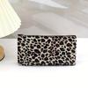 1pc Makeup Bag Leopard Print Makeup Bag Horizontal Square Zipper Women's Makeup Bag Portable Travel Toiletry Bag