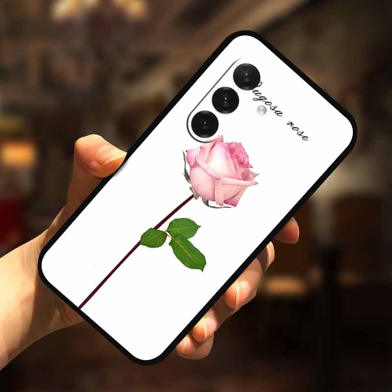For Samsung A56 A36 A26 A16 5G Case 3D Flower Soft Relief Emboss Silicone Back Covers for Galaxy A36 5G Case TPU Protector Para Samsung A26 5G флуоресцентный зеленый
