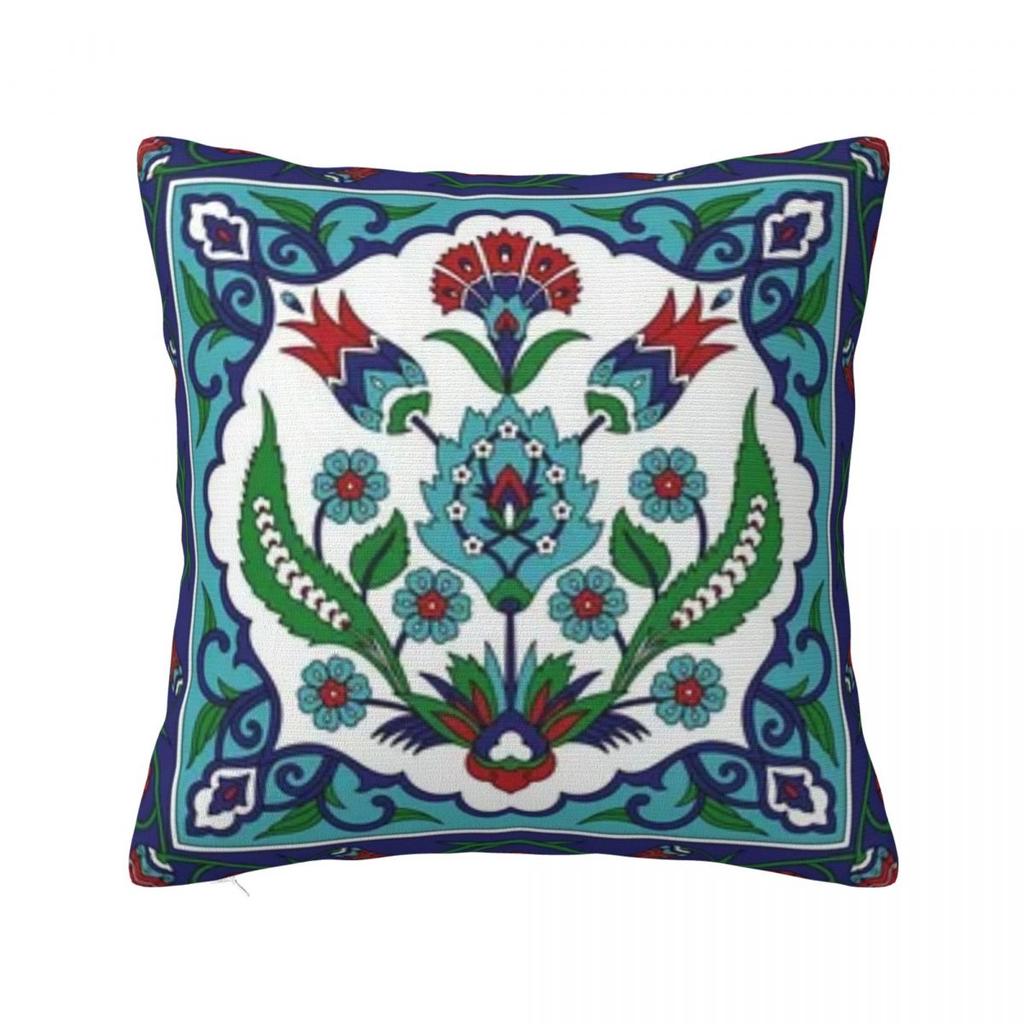 Turkish Tile Pattern Vintage Iznik Cer Pillowcase Cushion Comfort Throw Pillow Sofa Decorative Cushions Used Home Living Room