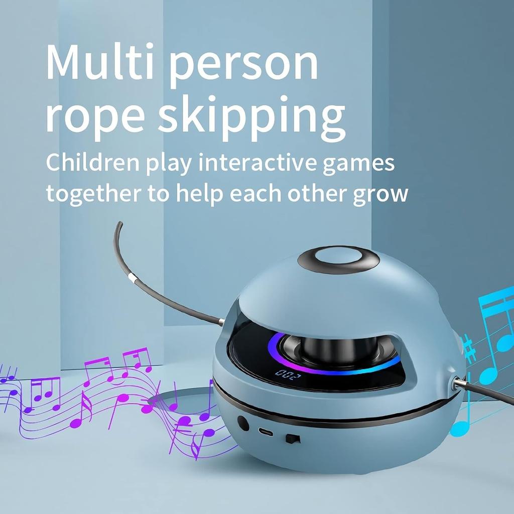Music Jump Rope Machine, Intelligent Automatic Electric Rope Skipping Machine With Bluetooth Speaker,with LED Display Counter