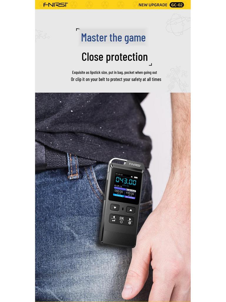 FNIRSI GC-02 Professional Nuclear Radiation Detector & Personal Geiger Counter Dose Alarm