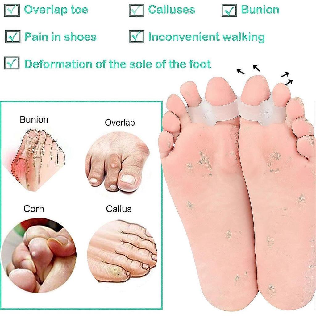 Bunion Gel Toe Separator Toe Separator Band 2 Rings 10 Pack Bunion Corrector for Men and Women for Bunion Relief