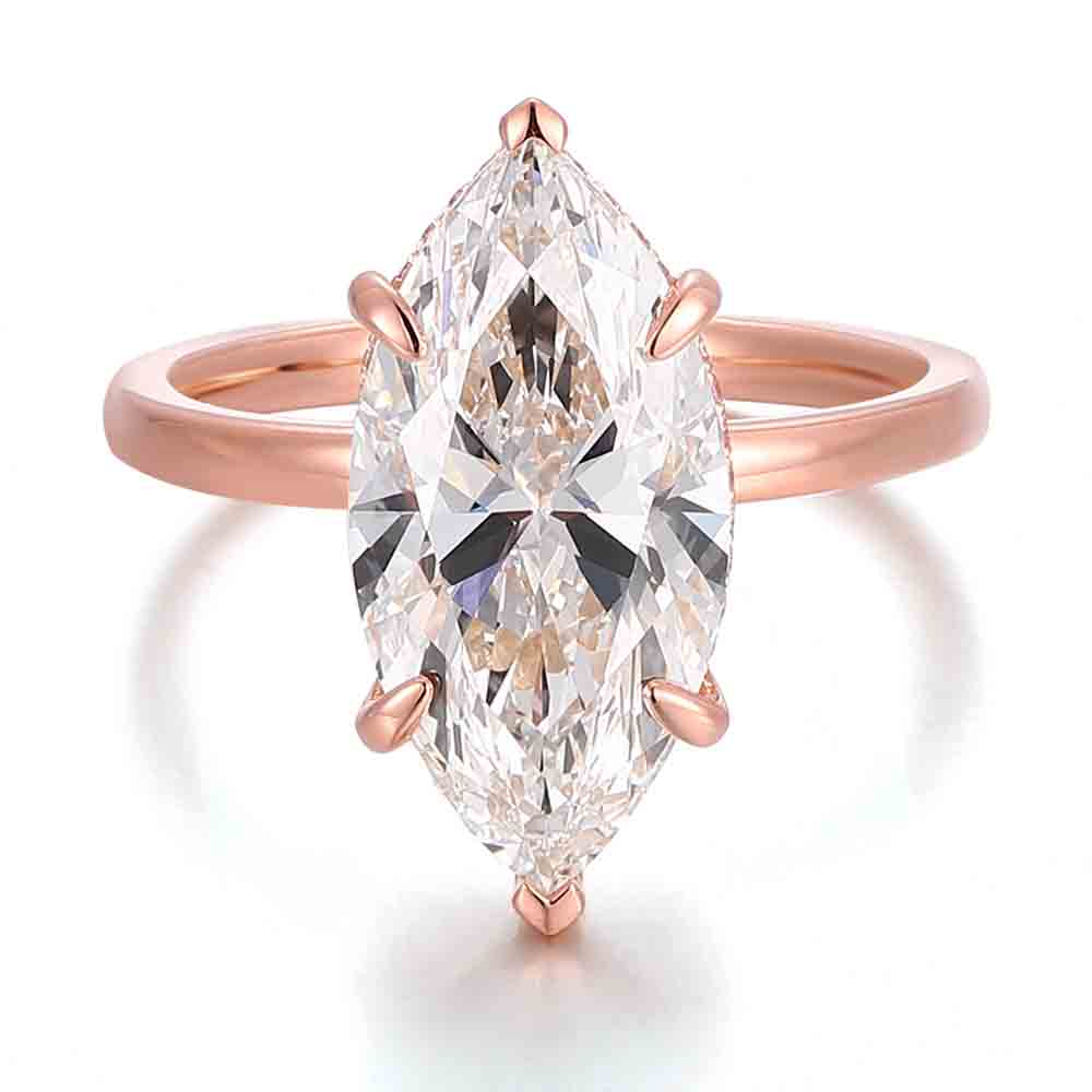 

Provence Moissanite Engagement Rings for Women Marquise Cut D Color 11 CT Anniversary Rings for Wife Custom Jewelry Luxury Band 10&S925 рожевий колір золота