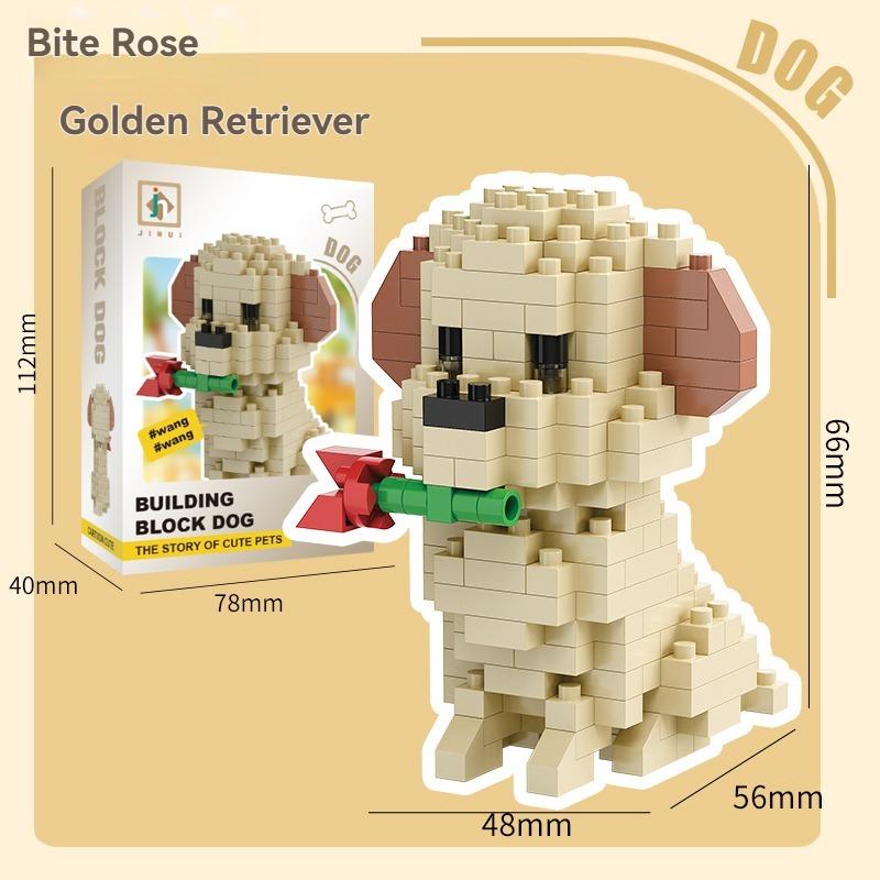 Creative Design 8 Styles Compact Dog Micro Assembling Modules Set Particles Cartoon Animal Model DIY Putting Together Bricks Kids Birthday