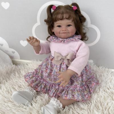 24 Inch Lifelike Reborn Toddler Girl Doll Raya Soft Cloth Body Newborn Doll Advanced Hand Painted 3D Skin Rooted Hair Baby Dolls for Kids Xmas Gift