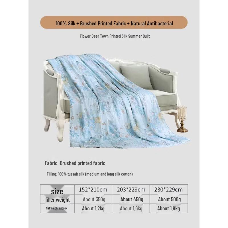 FUANNA Antibacterial Tussah Silk Summer Quilt
