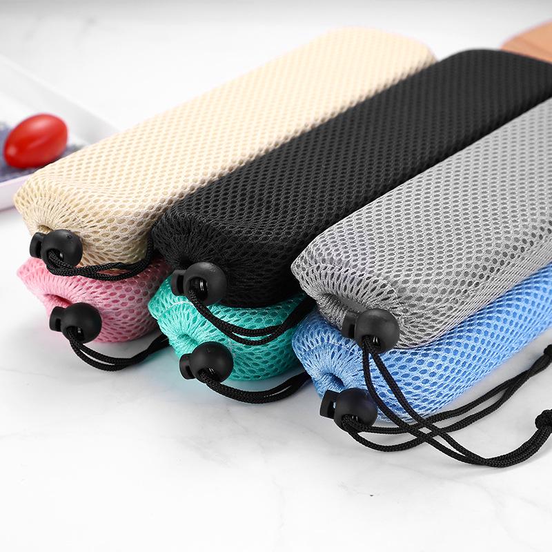 Portable Travel Cutlery Bag - Drawstring Cloth Sleeve for Chopsticks, Knife, Fork & Spoon