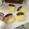 Caramel Pudding Shaped Coin Purse, Cute Mini Plush Storage Bag, Portable Headphones, ID Storage, Creative Small Items