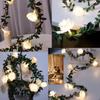 1.5M 10 LED Rose Flower String Lights Battery Powered Artificial Vine Garland Night Lamp for Wedding Valentines Day Party Decor