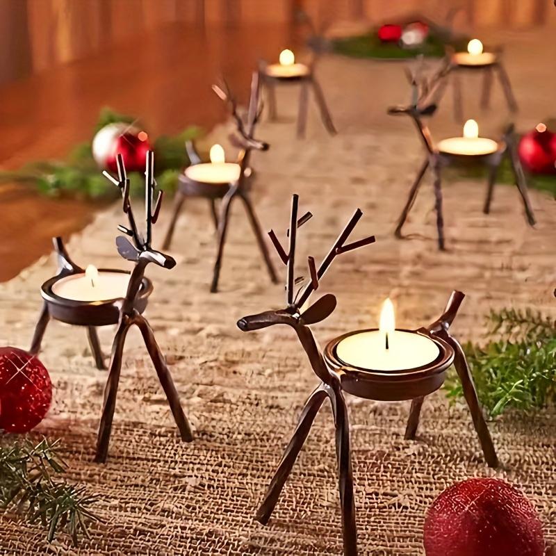1PC Handicrafts Durable Candle Holders Home Iron Tabletop Sturdy Atmosphere Deer Decoration Ornaments