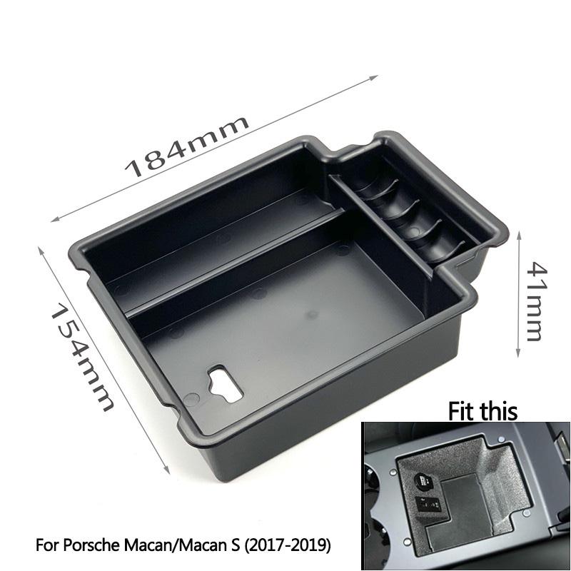 Automobile Armrest Storage Box For Porsche Macan Macan S 2014- Center Console Container Storage Organizer Accessories
