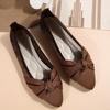 Frühling und Herbst Damen Schleife Gestrickte Arbeitsschuhe Bequeme und Atmungsaktive Schuhe