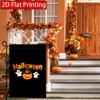 2D Flat - 2D Flat 1pc Vibrant Halloween Illustration On Black Background (1) 2D Printing, Double-Sided Garden Flag, Family Courtyard Lawn Decoration,