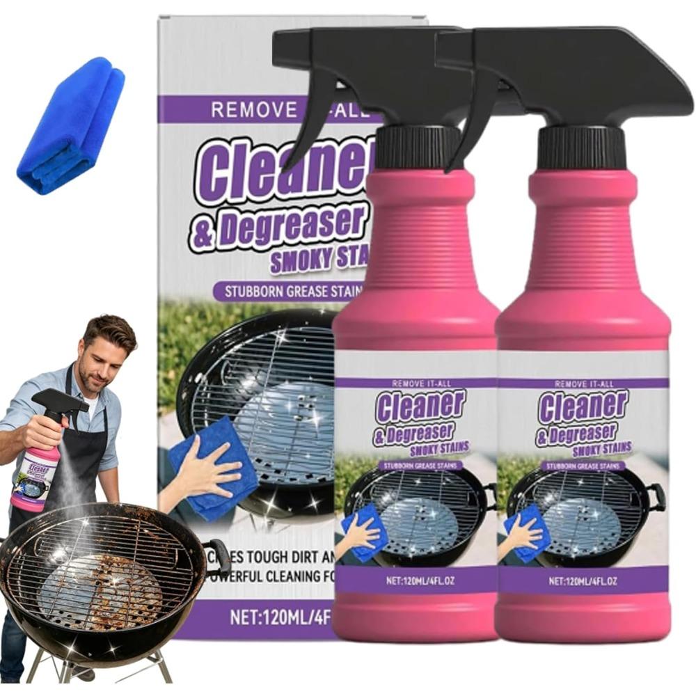Fast-acting heavy-duty grill degreaser spray, grill and smoker cleaner and degreaser, heavy grease and burnt food remover