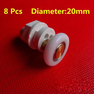 8 Stück 20mm Türrollen Zuhause Unten Oben Duschtürrollen/Läufer/Räder Ersatz Einzelrad für Duschkabinen Kabinen