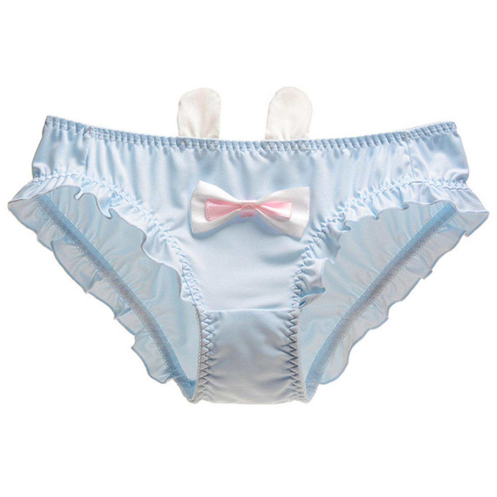 

Женские трусики с кроличьими ушками для косплея, трусики с рюшами, трусики, нижнее белье для ролевых игр, ночное белье L синий