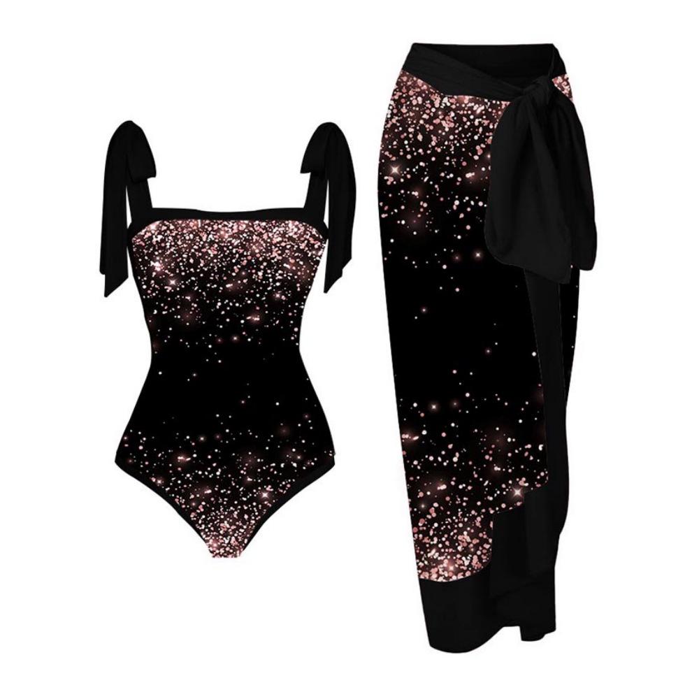2024 European & American One-Shoulder Backless Maxi Bikini Dress with Sun Protection