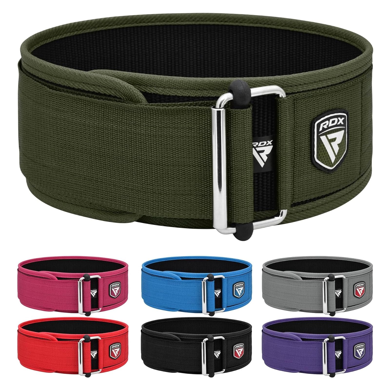 

Нейлоновый тренировочный пояс RDX для силы и пояс для талии для мужчин и женщин WBS-RX1 Тренировки, Фитнес, Спортзал, Тяжелая атлетика, (Хаки, Большой)