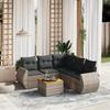 Vidaxl 6-Cz. Set di Mobili da Giardino con Cuscini, Grigio, Polyrattan