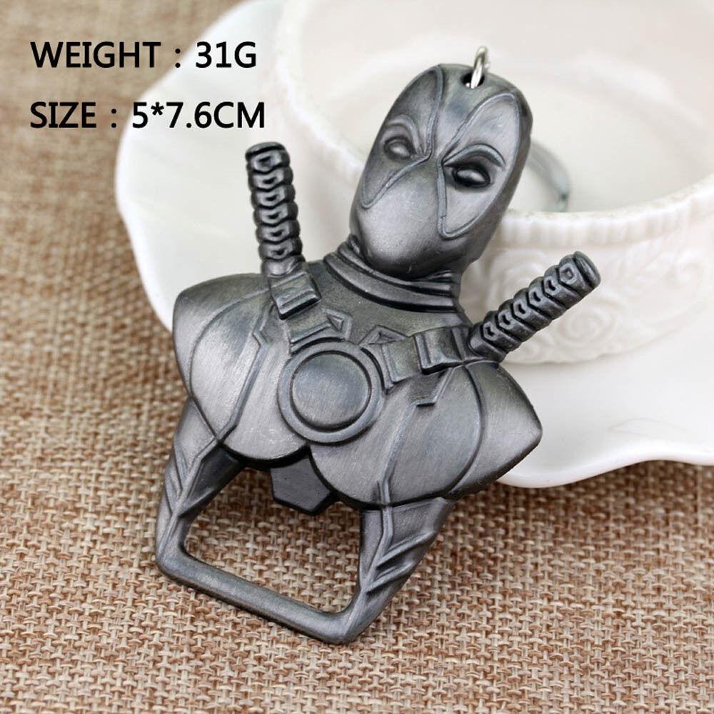 Silver Bronze Marvel Comics Deadpool Logo Metal Bottle Opener Keyring Keychain