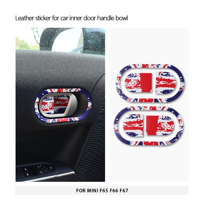 2pcs/4pcs For Mini Cooper F65 F66 F67 2024 2025 Car Inner Door Handle Bowl Trim Decoration Stickers Interior Car Accessories