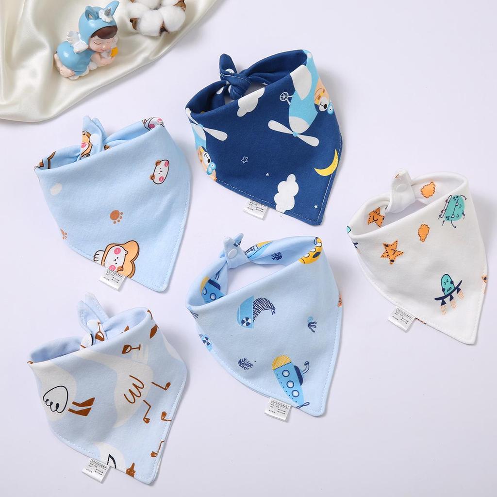 Pure Cotton Baby Triangle Bibs & Scarves for Boys and Girls