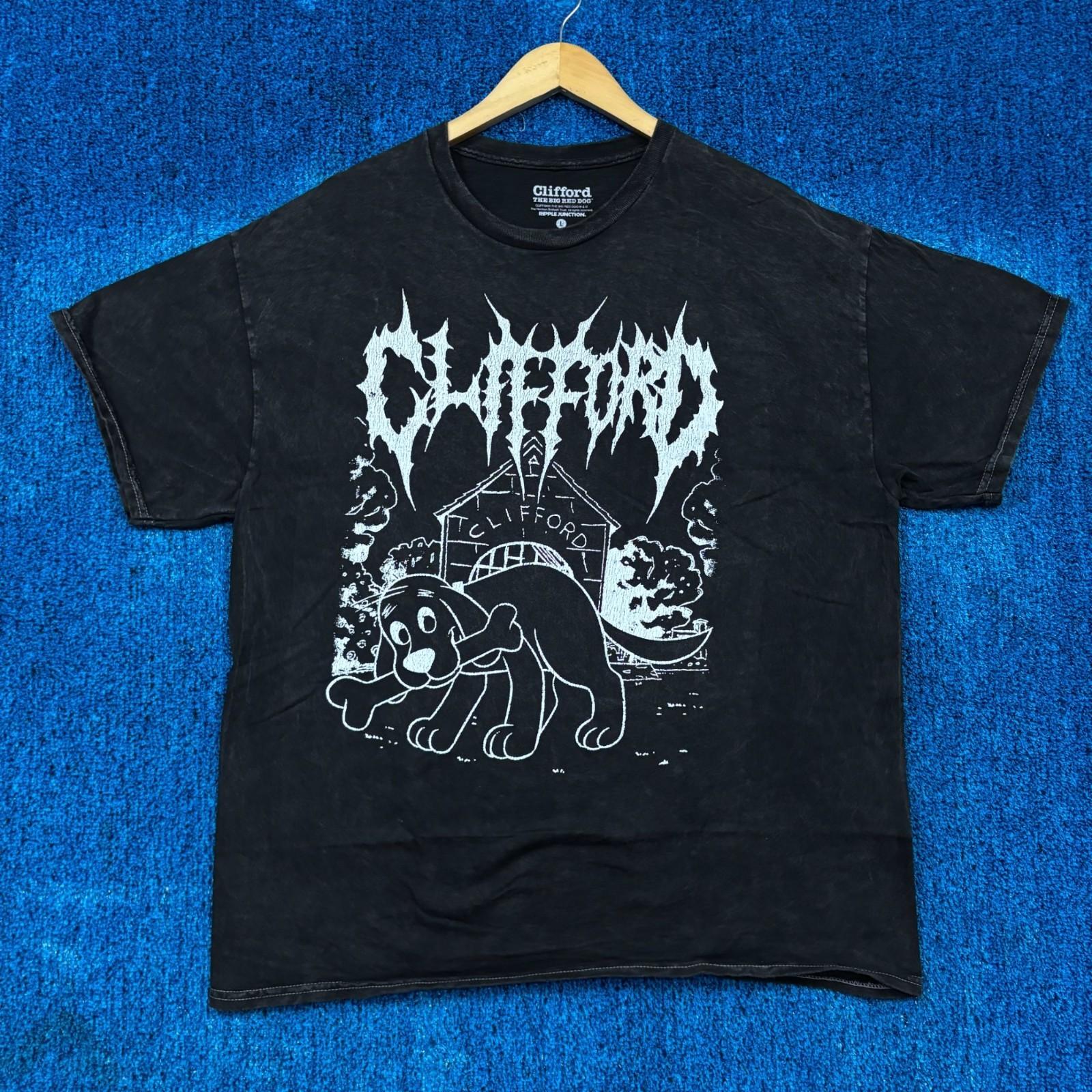 Clifford The Big Red Dog Heavy Metal Font Oversized Tee L Unisex T-Shirt XXXXL
