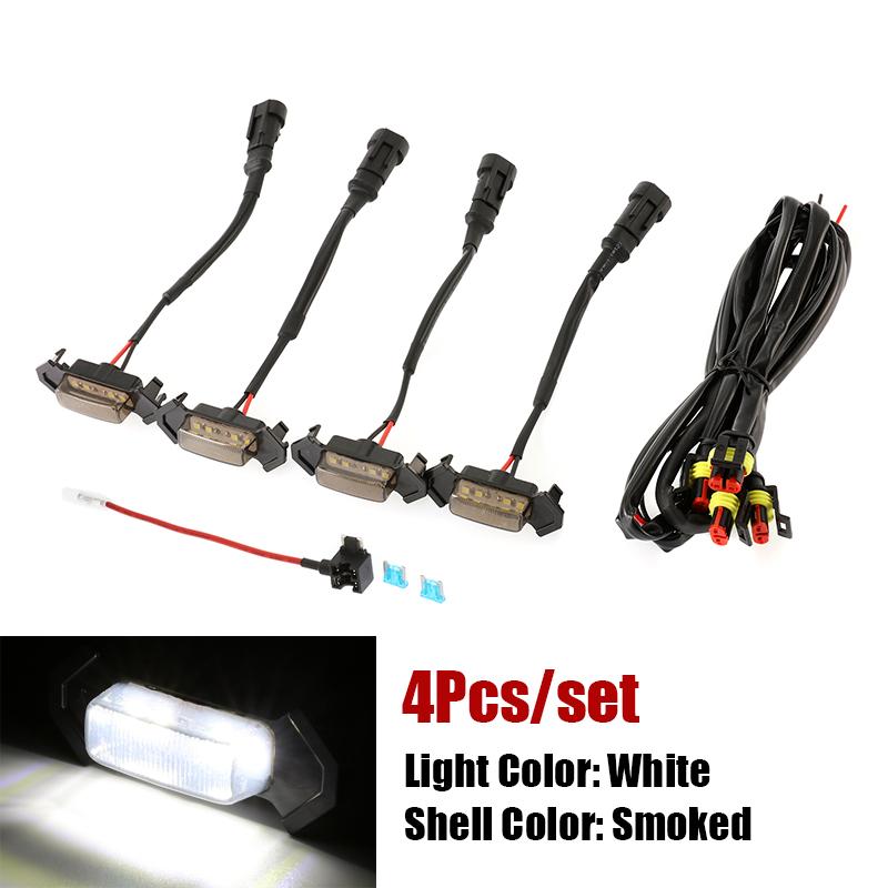 4pcs/Set LED Front Grill Lights With Harness Upgrade Fit For Toyota Tacoma PT228-35170 2016 - 2019 Car Accessories Singal Lights