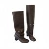 Two wear removable knee boots 2025 summer new retro thick heel rivet thin tall stacking boots