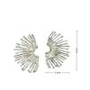 Sunflower Punk Fan-Shaped Stud Earrings: European & American Cross-Border, Metal Cold Style, High-End, Exaggerated Women's Personality Accessory.