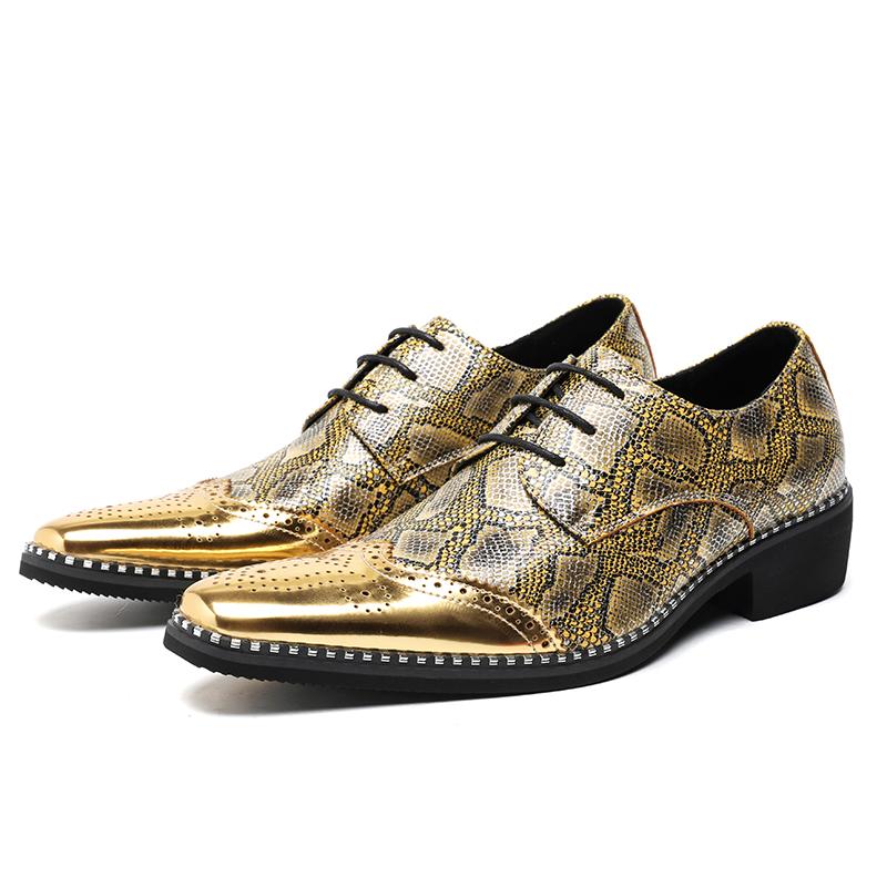 

Fashion Snakeskin Grain Formal Shoes Leather Oxfords for Men Dressing Wedding Men s Brogues Office Shoes Lace Up Male Zapatos De Hombre 39
