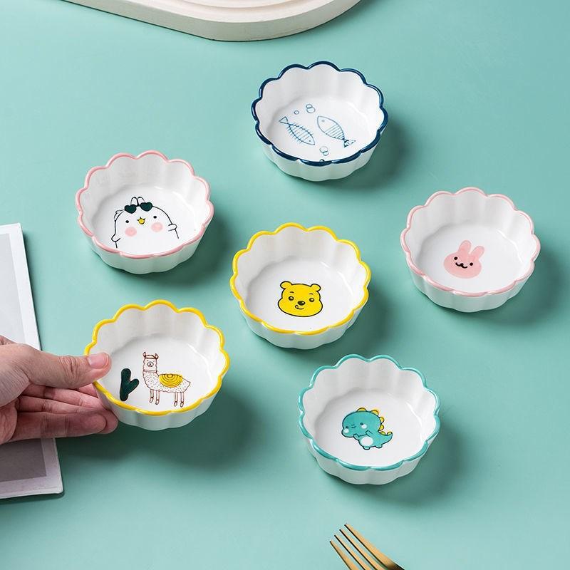 Japanese Cartoon Animal Flavor Saucer Household Creative Cute Petal Saucer Side Dishes Snacks Sauce Vinegar Saucer