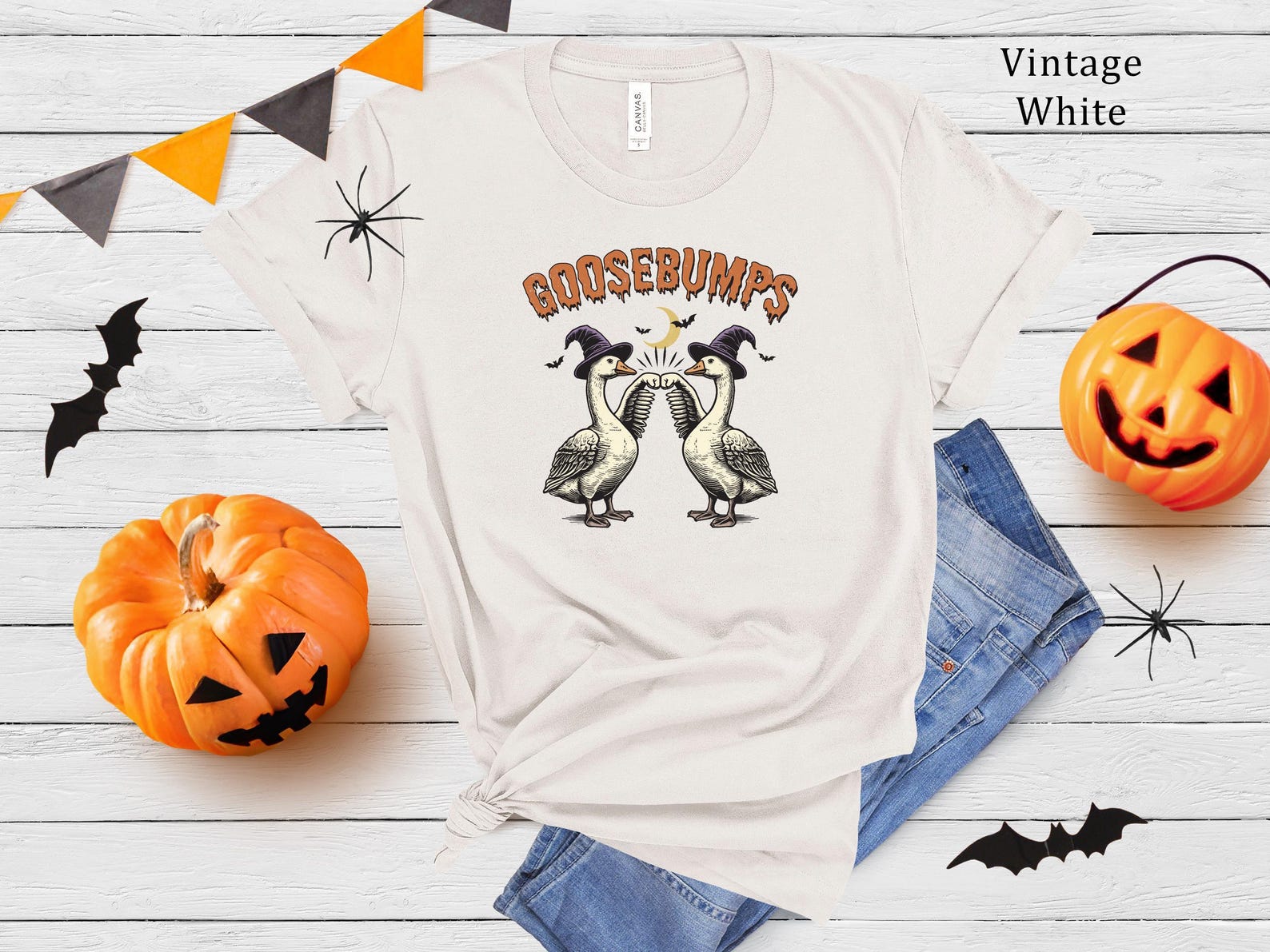Goosebumps Halloween T-Shirt | Witch Geese, Fist Bump, Retro M