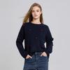 She Tuh Women's Relaxed Wool Blend Long Sleeve Knit Sweater