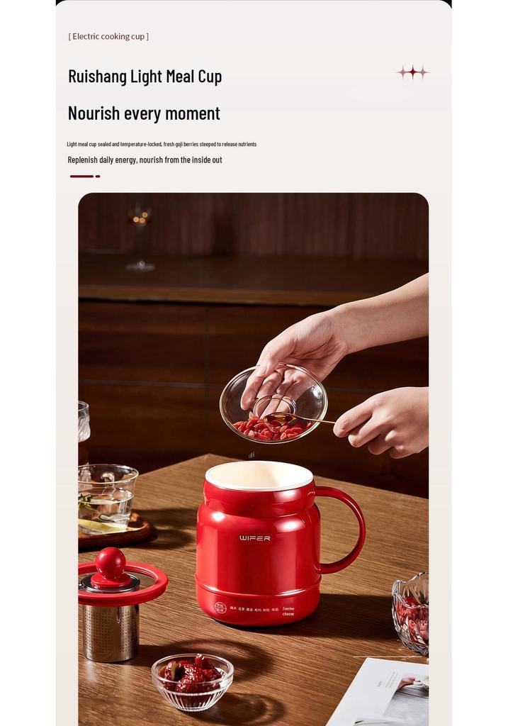 Gute Ehefrau Tragbare Elektrische Heiztasse: Multifunktionaler Antihaft-Mini-Kocher zum Kochen von Milch & Wasser