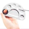 Stainless Steel Makeup Mixer Nail Art Polish Mixing Plate Foundation Eyeshadow Mixer Palette With Spatula Rod Beauty Tools
