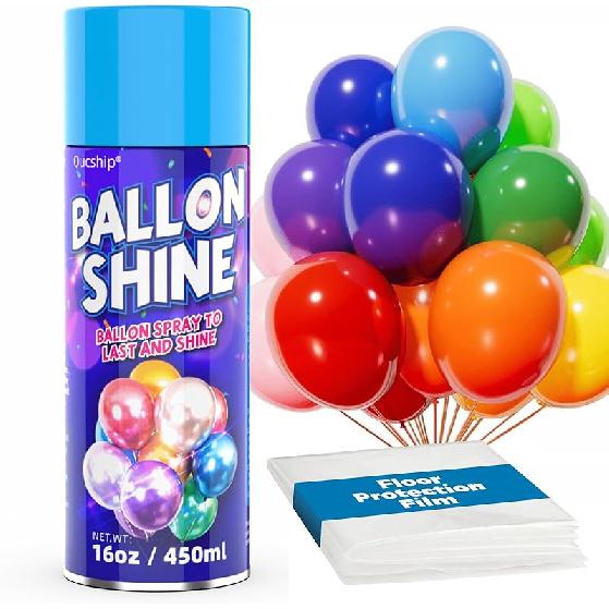 

16 унций Мгновенный глянцевый спрей для блеска шаров (в течение 1 секунды), Спрей для латексных шаров, долговечный, 7 дней, глянцевый, аэрозоль с высоким блеском для уличного декора, 1 pack