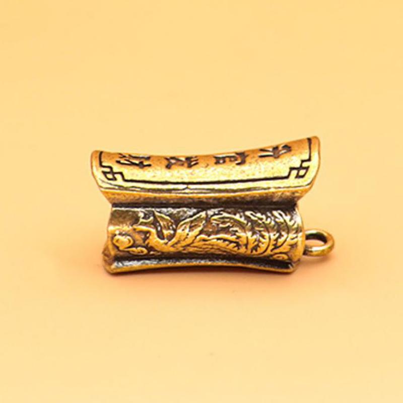 1Pcs Copper Brass Small Coffin Ornament Small Statue Figurine Miniature Arts And Crafts