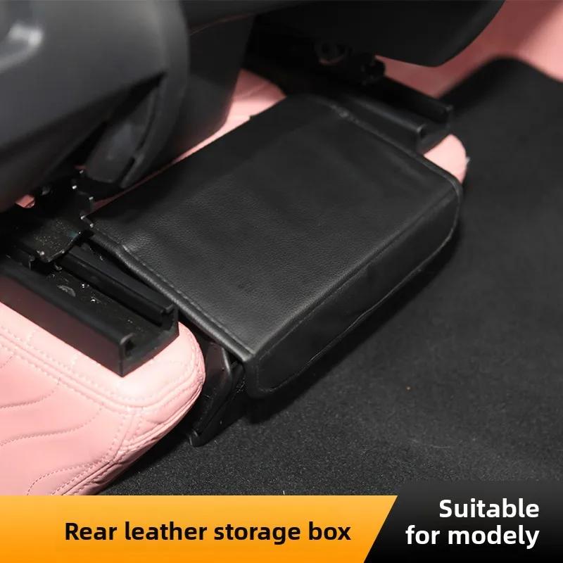 Car Sticker For Tesla Model Y 2020-2025 Modification Accessories Leather Central Control Storage Compartment Interior Under Seat